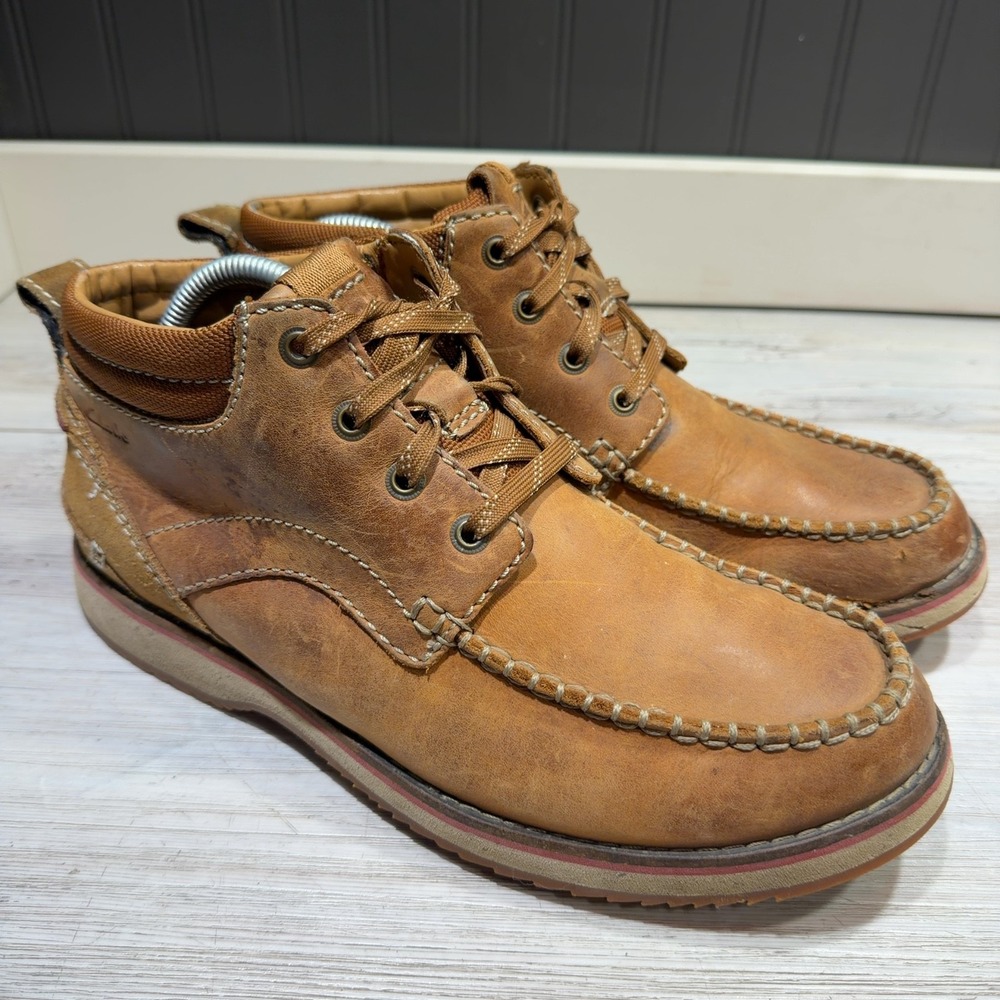 Clarks Tan Brown Leather Rain & Snow Boots